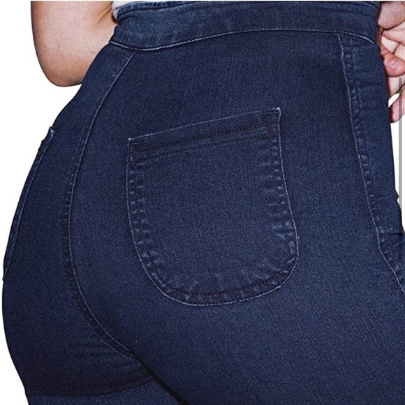 NWOT American Apparel The Easy Jean High Rise Stretch Skinny Blue Size Large - Picture 2 of 16